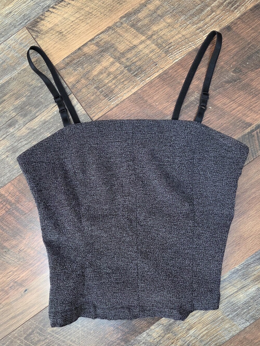 Vintage Luly K Y2K Gray Spaghetti Strap Crop Top, Size Small